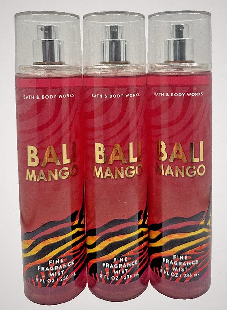NEW Bath Body Works Lot of 3 Bottles Bali Mango Fragrance Mist Spray Perfume 8